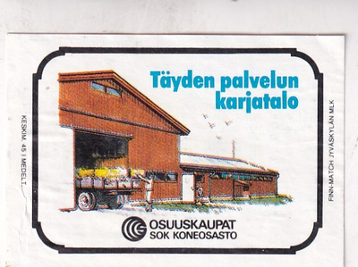 SOK Osuuskaupat. Koneosasto. Täyden palvelun karjatalo.  s62