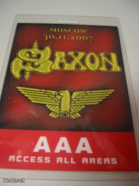 Saxon - Moskovan keikka '07 backstage - passi, laminoitu .