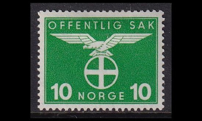 Norja 46 ** Virkamerkki 10 öre (1942)