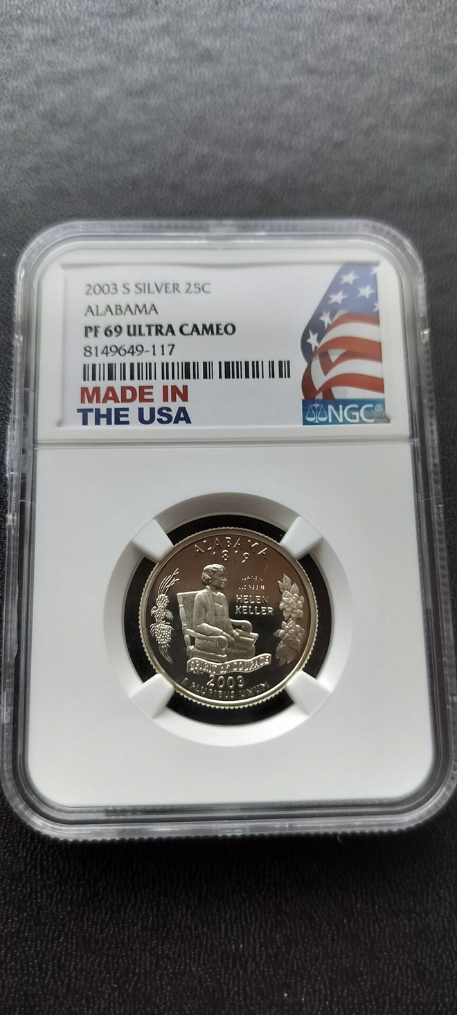 USA 2003-S, State Quarter, Alabama, hopeaa, Proof, NGC