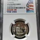USA 2003-S, State Quarter, Alabama, hopeaa, Proof, NGC - pikkukuva 1