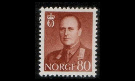 Norja 425 ** Olav V 80 öre (1958)