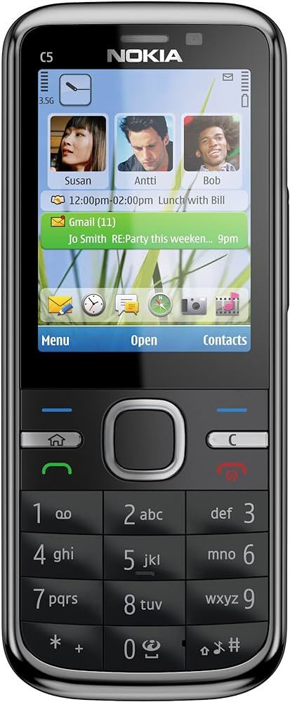 Nokia C5 puhelin, versio 2 - musta