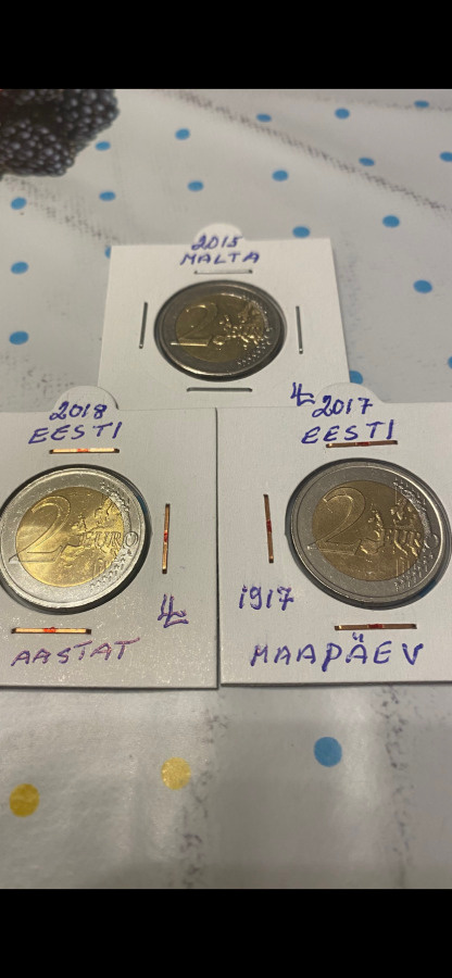3kpl 2€ kolikoita Viro, Malta, Viro