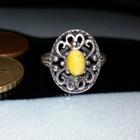 Upea vintage Hopea Meripihka sormus 925 baltic amber - pikkukuva 5
