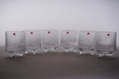 1014. 6kpl Iittala 'Ultima Thule' juomalasi, Tapio Wirkkala.