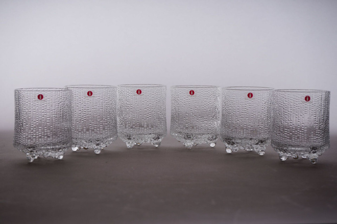 1014. 6kpl Iittala 'Ultima Thule' juomalasi, Tapio Wirkkala.