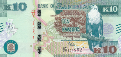Zambia 10 Kwacha 2020 P58 #688