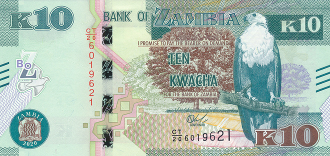 Zambia 10 Kwacha 2020 P58 #688