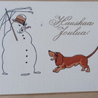 Mäyräkoiraa ihmettelevä lumiukko, p. 1911 - pikkukuva 1
