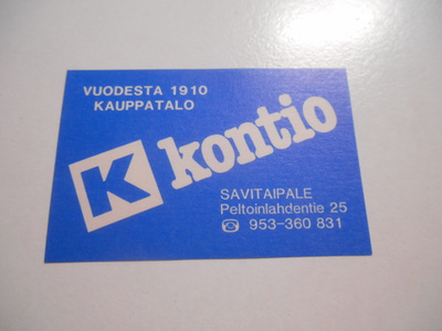 TT Etiketti K-Kontio Savitaipale