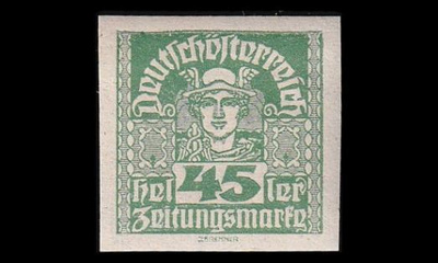 Itävalta 305x ** Sanomalehtimerkki 45 H (1920)