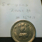 Intia 5 rupees 2001H, km#154.1 - pikkukuva 2