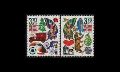 Norja 1263-4 ** Lasten postimerkkikerho (1997)