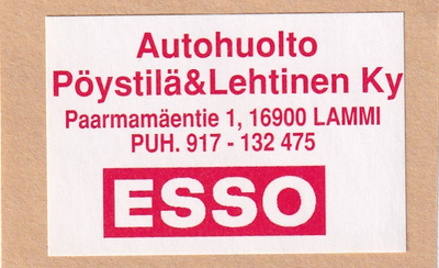 Lammi, Autohuolto Pöystilä & Lehtinen Ky ESSO.      b436