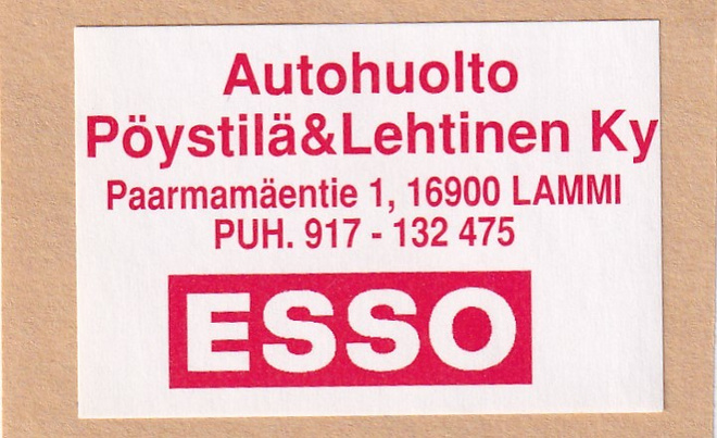 Lammi, Autohuolto Pöystilä & Lehtinen Ky ESSO.      b436