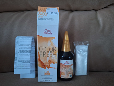 WELLA COLOR FRESH UUSI SÄVYTE 8/03 LIGHT GOLD BLONDE 75ML