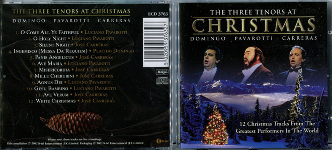 THE THREE TENORS . JOULU CD-LEVY . CHRISTMAS