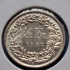 Silver Sveitsi 1/2 ja 1 frangin rahat 1957 - pikkukuva 5