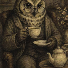 Pöllö juo teetä - pikkukuva 1