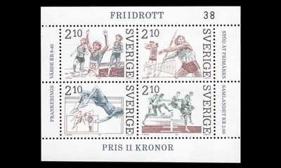 Ruotsi 1403-6BL14 ** Yleisurheilu (1986)