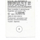 1983 SWE Semic MM-Tarra #8 Mats Thelin , Ruotsi - pikkukuva 2