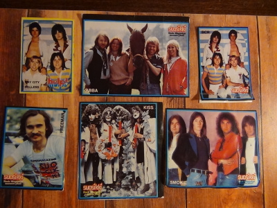 SUOSIKKI TARRAT 5kpl, KISS, ABBA ,SMOKIE,FREEMAN ...