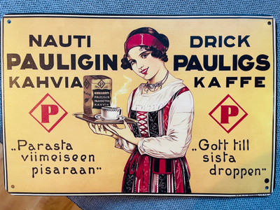 Paulig kahvi peltitaulu