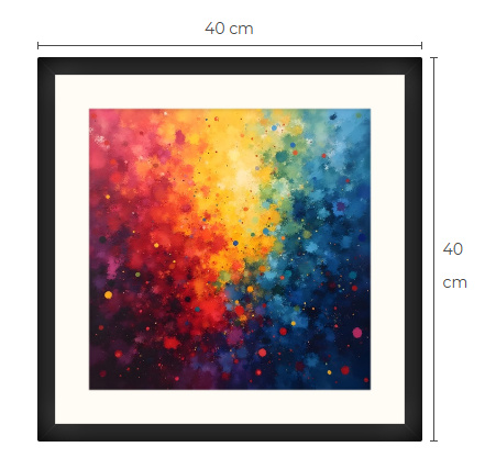 Uusi abstrakti Art Print paspis & kehys 40 cm x 40 cm