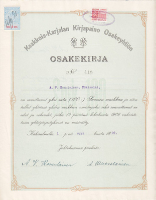 OKK 1920 Kaakkois-Karjalan Kirjapaino Oy, Käkisalmi