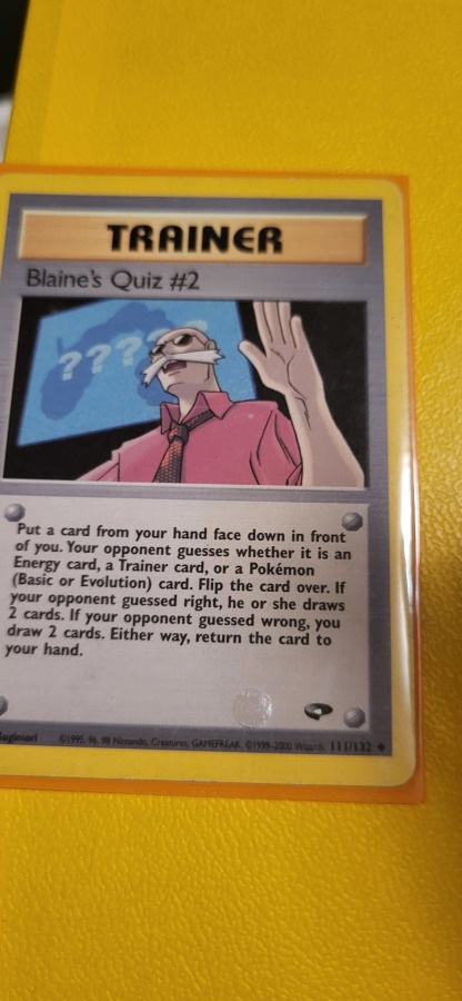 Blaine's Quiz #2 Trainer 111/132 Gym Challenge Pokemon Card
