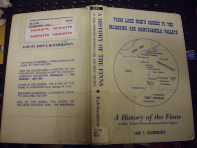 Kolehmainen : A HISTORY OF THE FINNS ( 1977 )  Sis.pk:t