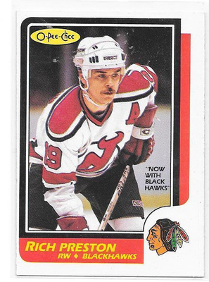 1986-87 OPC #61 Rich Preston Chicago Blackhawks