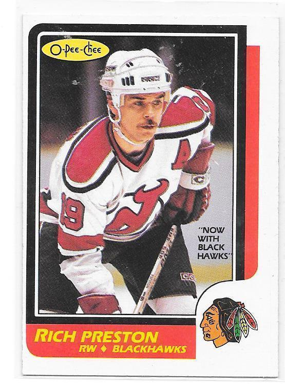 1986-87 OPC #61 Rich Preston Chicago Blackhawks