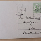 Lapsi tuo onnittelut kukkien kera, vanha väripk, p. 1924 - pikkukuva 2