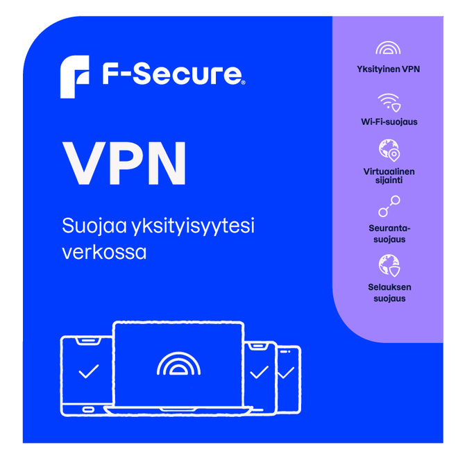 F-SECURE VPN (3 laitteelle,1-vuosi)