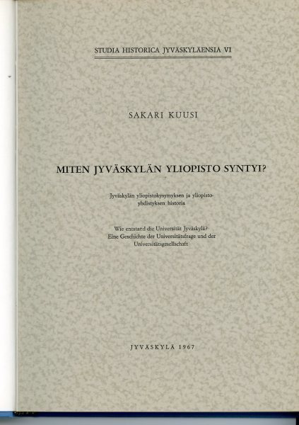 Miten Jyväskylän yliopisto syntyi