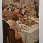 A. Guillaume: Illallisella, vanha väritaidekortti, p. 1914 - pikkukuva 1