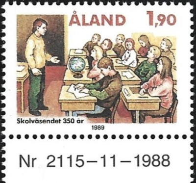 Ål 1989 Koululaitos 1,90 mk välilöpari numero ** LaPe 036