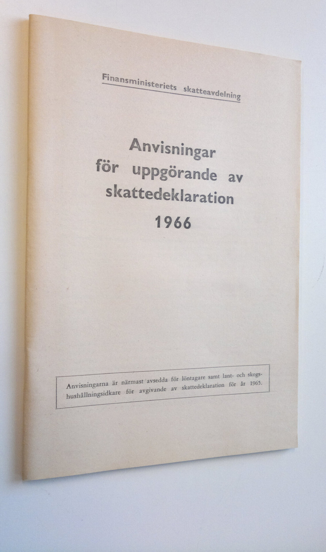Finansministeriets skatteavdelning : Anvisningar för skat...