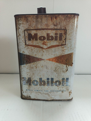 VANHA MOBILOIL ÖLJYKANISTERI