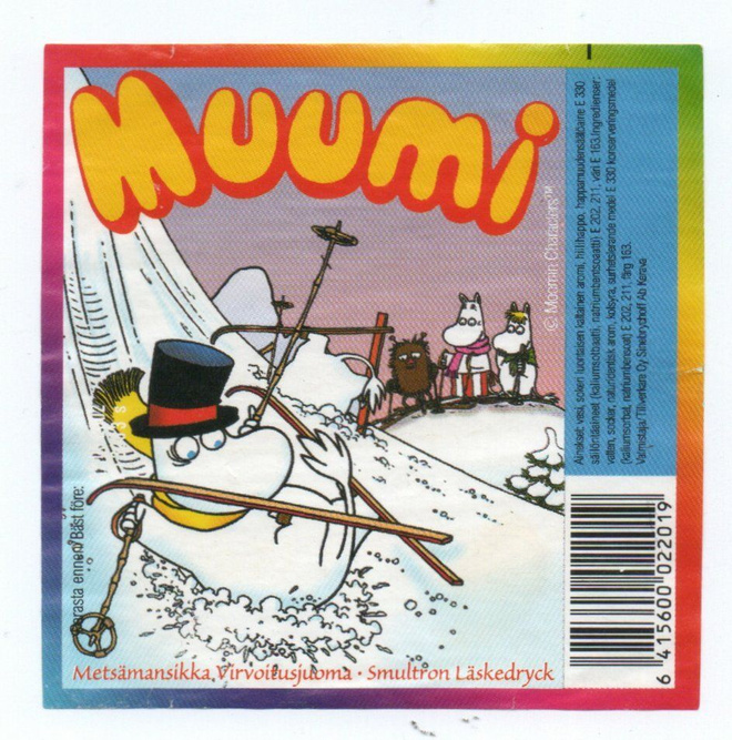 MUUMI Etiketti, Metsämansikka, Virvoitusjuoma