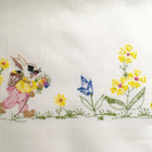 KIRJAILTU PÄÄSIÄISLIINA  Puuvilla 79cm x 82cm - pikkukuva 5