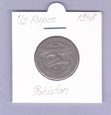 Pakistan ½ Rupee v.1948 KM#6