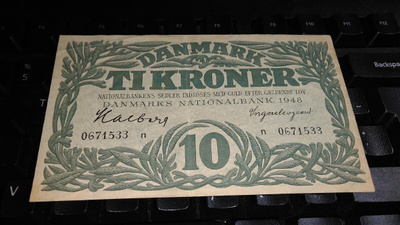 Danmark Tanska 10 kroner 1948 P37e VF