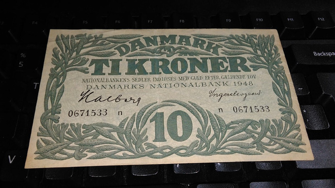 Danmark Tanska 10 kroner 1948 P37e VF
