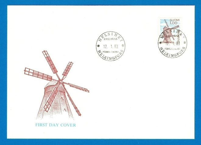 FDC – Yleism. Tuulimylly 12.1.1983,  Lape no 917