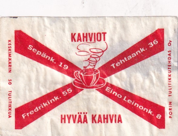 Helsinki ? Kahviot, Sepänk 19 Tehtaank. 36, Fredrikin,  8/15