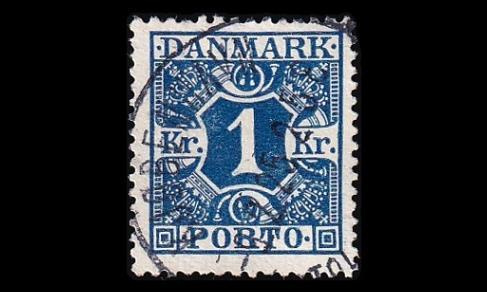 Tanska PORTO_17 o 1 Kr sininen tas. tausta (1921)