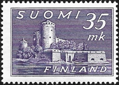 1949 M-30 Olavinlinna  35 mk violetti  ** LaPe 360 a VSP Lm6